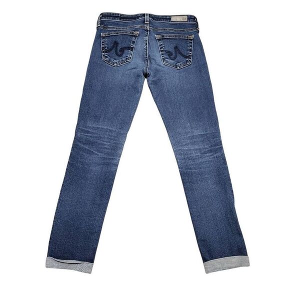 AG Adriano Goldschmied Jeans Women's Sz 24 The Stilt Cigarette Leg Roll-up Denim - Picture 2 of 9